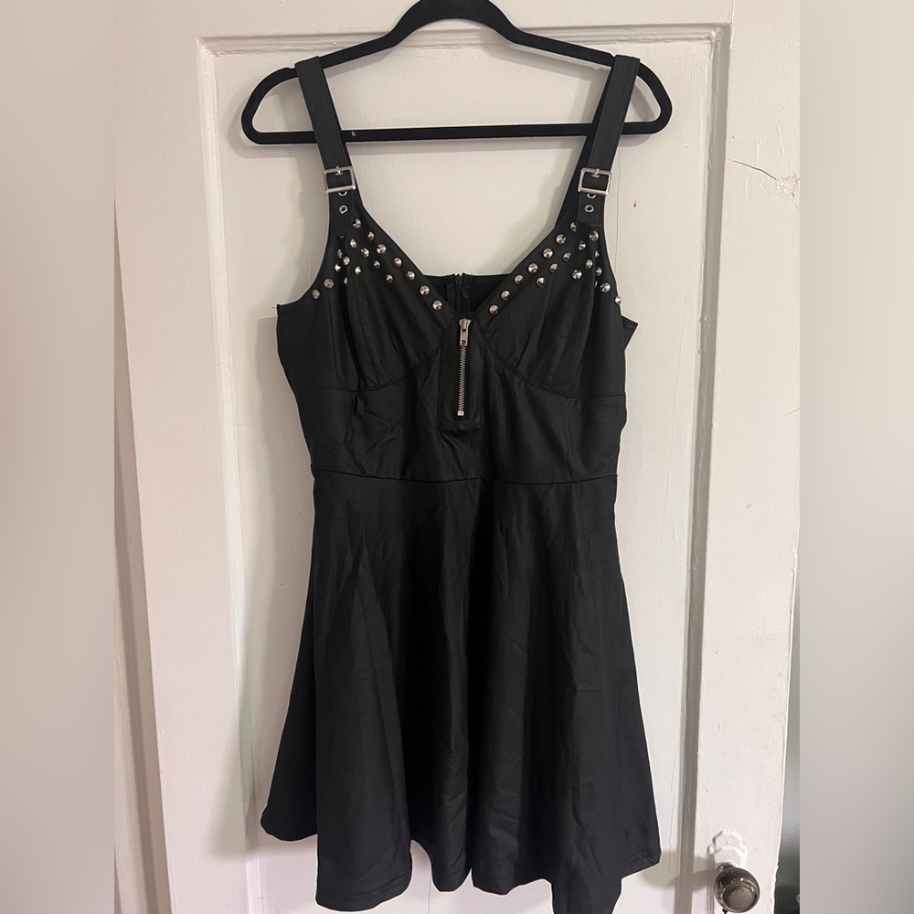 Killstar Studded Faux Leather Dtess